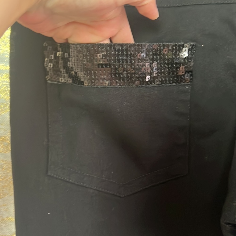 Clockhouse Black Mid Rise Straight Sequins Detailed Jeans Size EU 42 - Picture 10 of 16